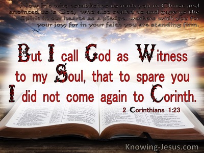 2 Corinthians 1:23 God As Witness To My Soul (white)